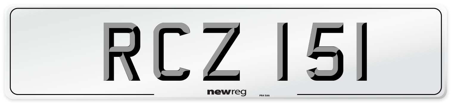 RCZ 151 Number Plate from New Reg
